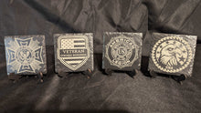 Load image into Gallery viewer, Veteran Slate Coaster Set